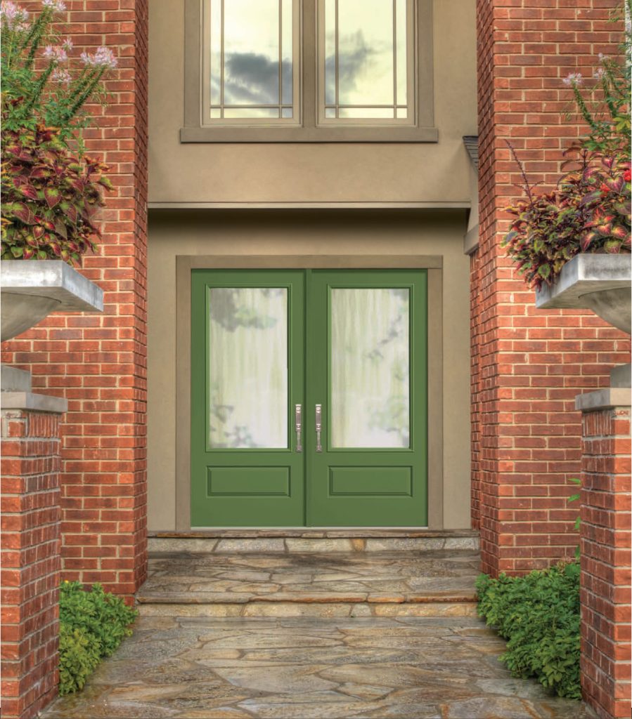 Pale Green Fluted Double Front Doors