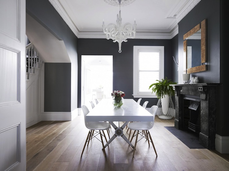 Bright Eating Area with White Baseboard