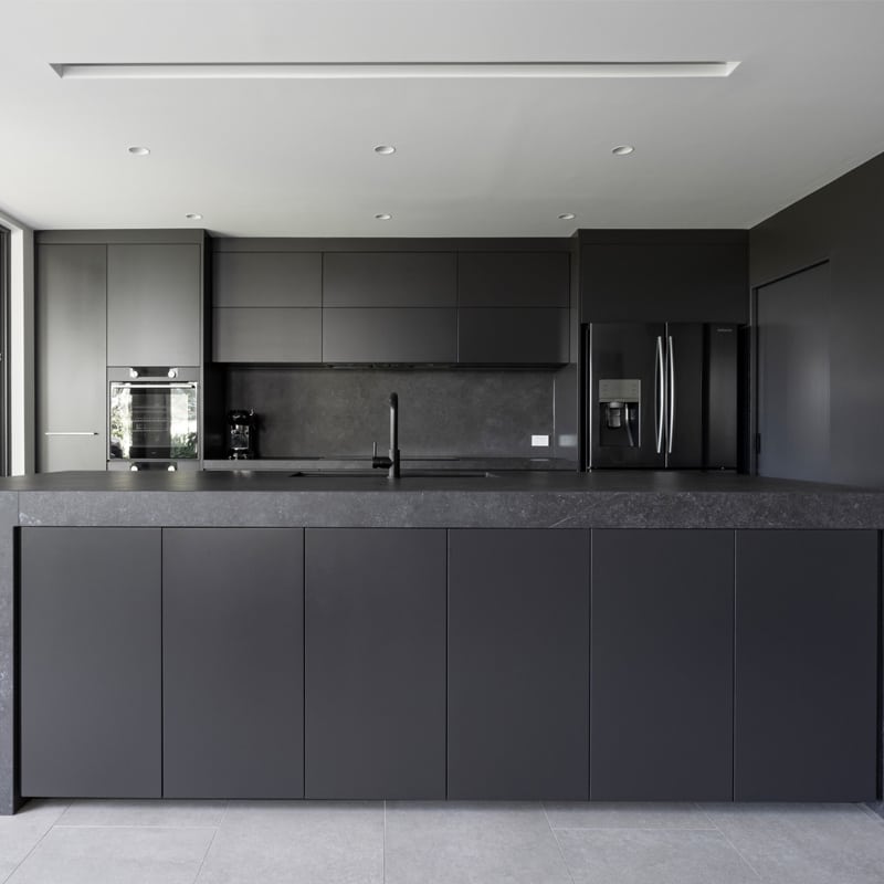 Dark Granite and Paint kitchen tile