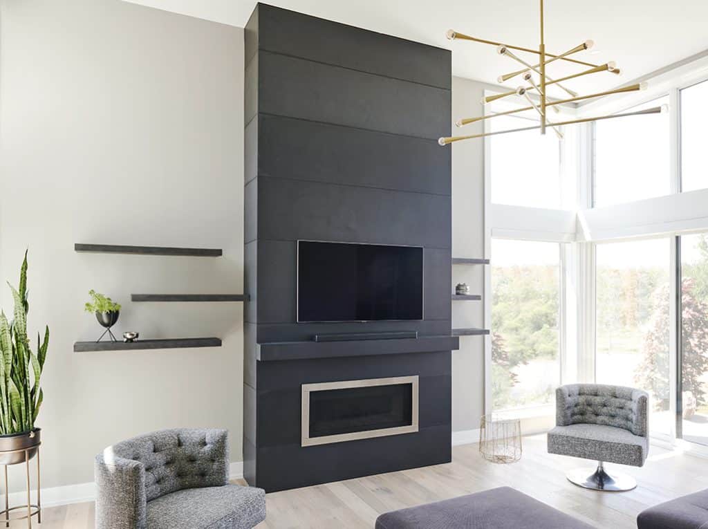 Smooth Black Fireplace