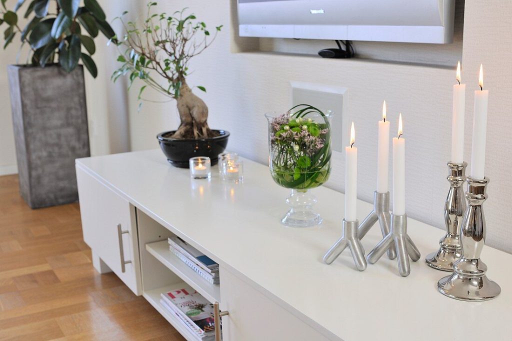 Add Candle Sticks to The TV Stand
