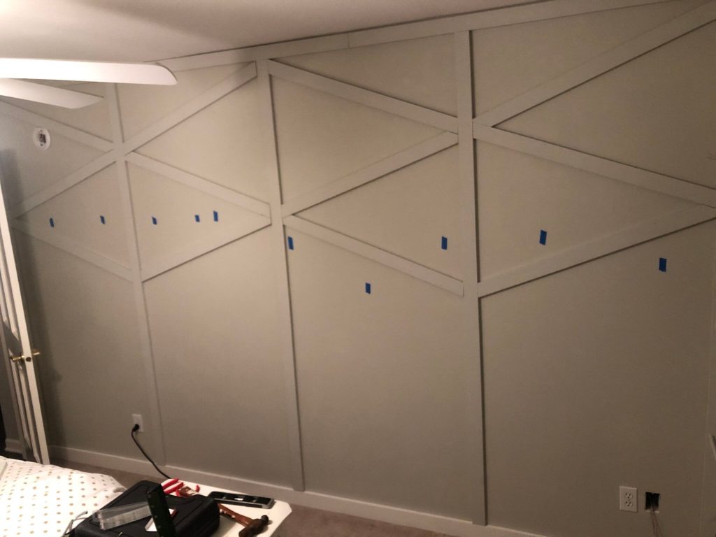 DIY Board and Batten with Triangle Accent Wall