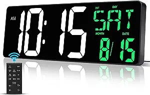Digital Wall Clock with Large LCD Display