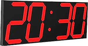 Large Digital Alarm Clock with Red LED