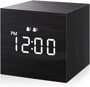 Small Digital Wooden Alarm Clock