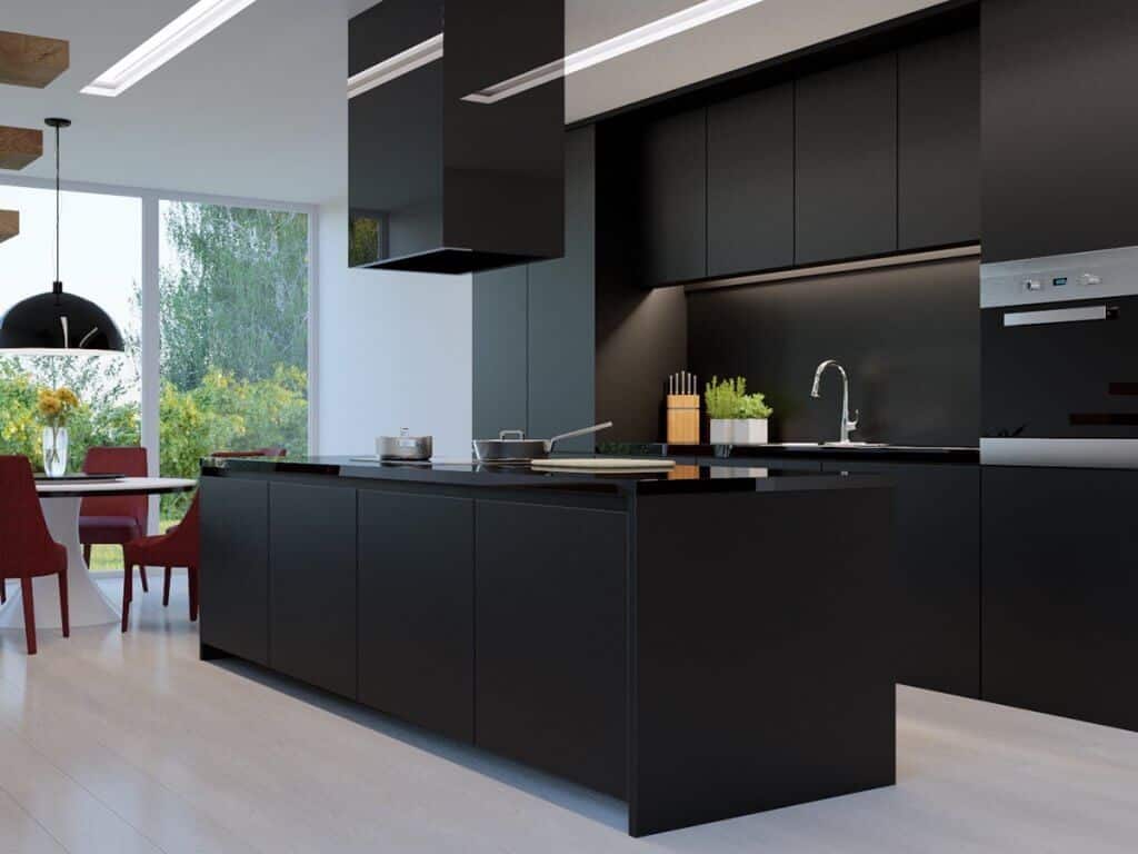 Use Black for Bright Kitchen Extension