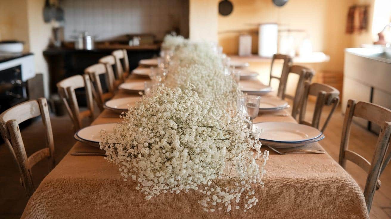 Babys_Breath_Runner_on_a_Burlap_Tablecloth