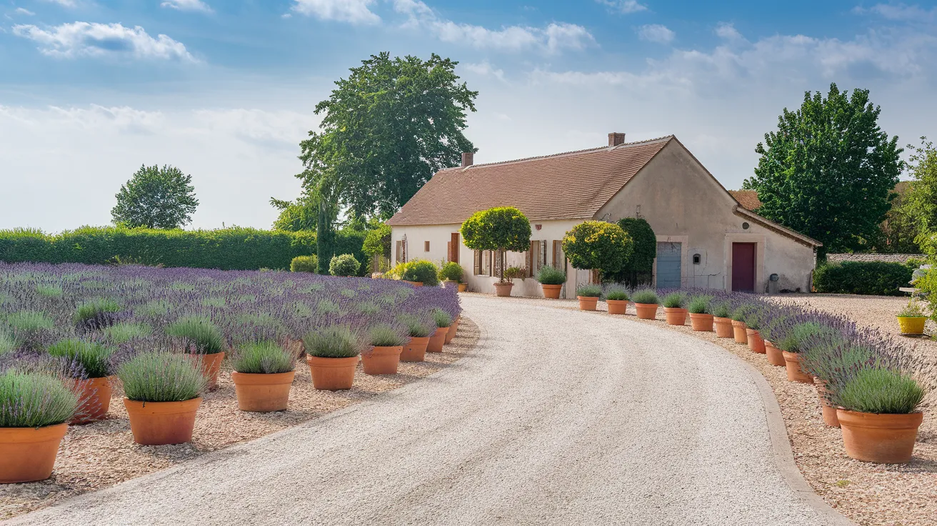 Gravel_Driveway_with_Potted_Lavender