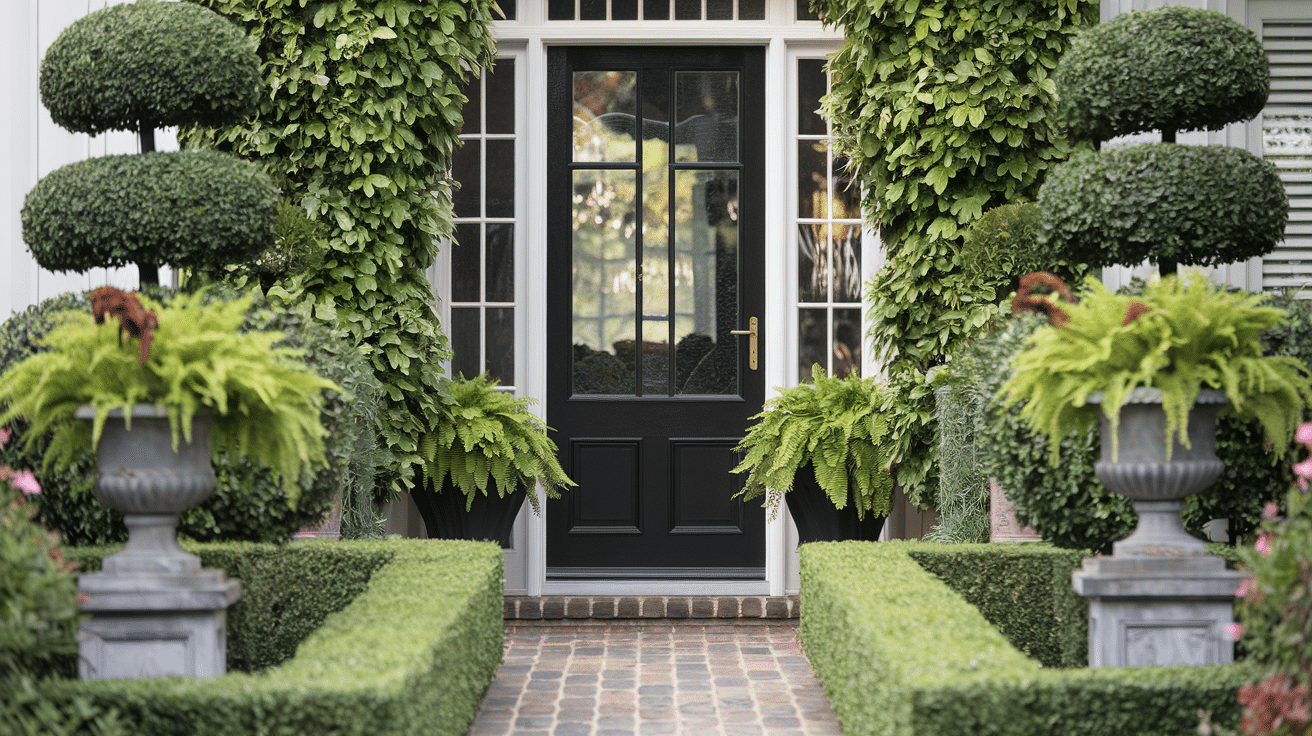 Landscaping_and_Black_Doors_Creating_a_Cohesive_Look