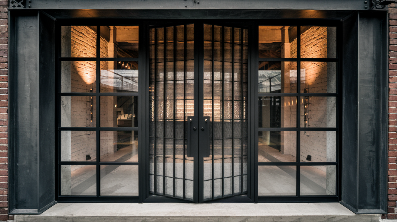 The_Industrial_Edge_Black_Steel_and_Glass_Doors