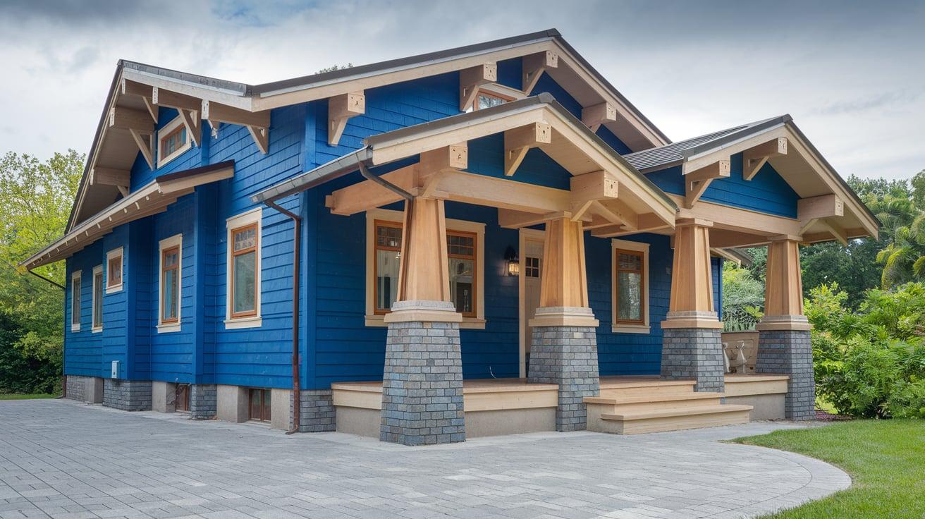 Craftsman_House_with_Royal_Blue_and_Natural_Wood_Touches