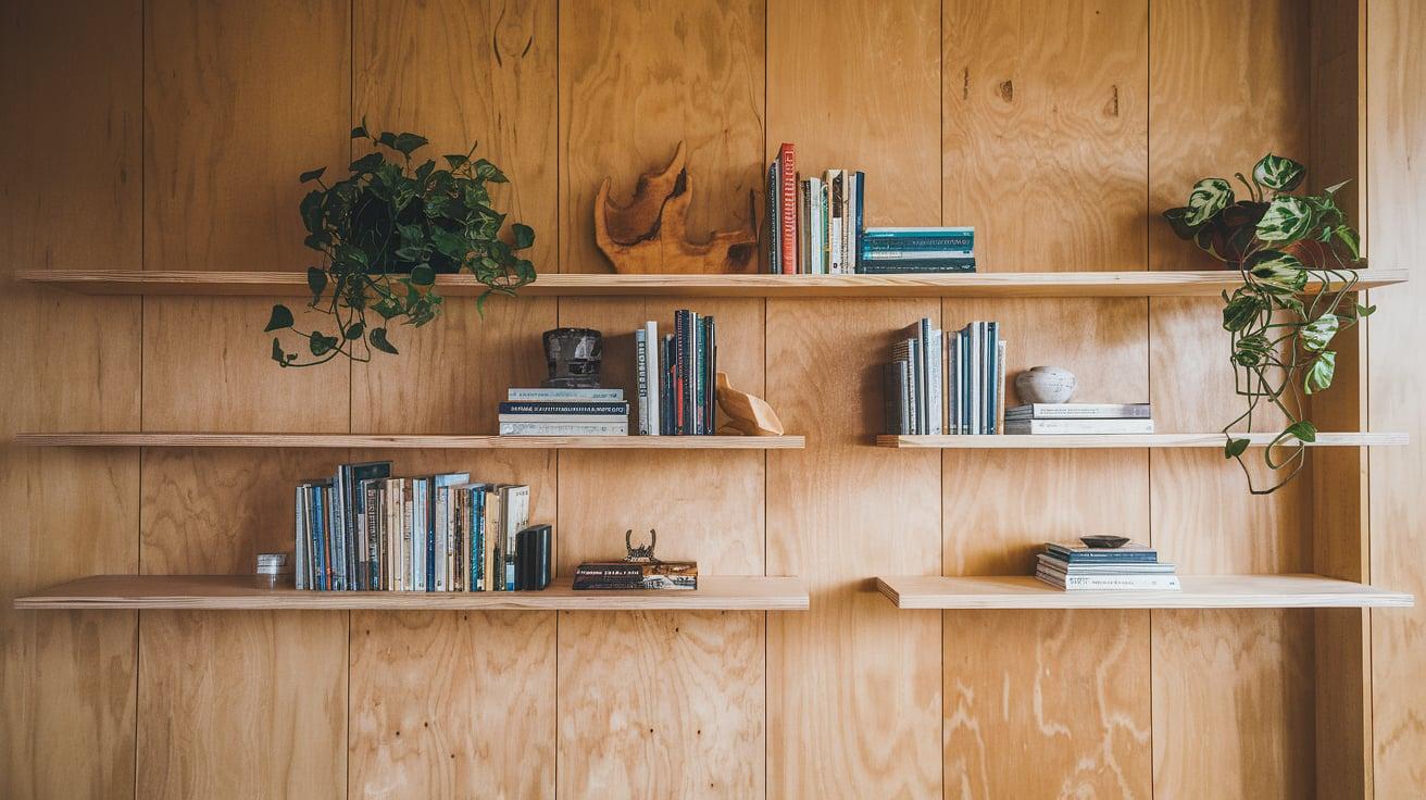 Plywood_Wall_with_Floating_Shelves