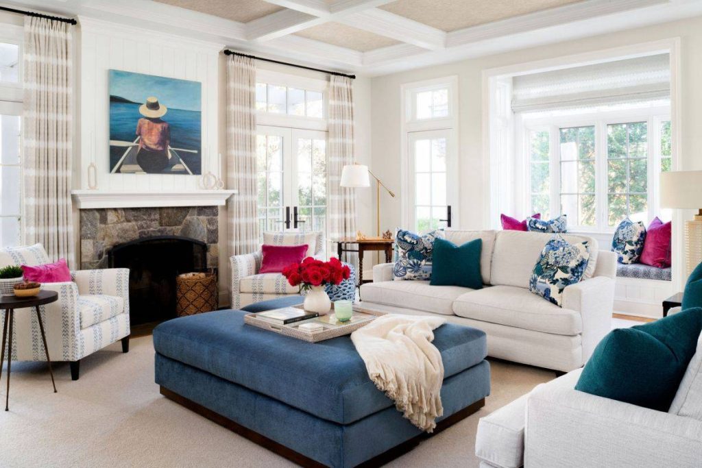 Fireplace in a Coastal Living Room