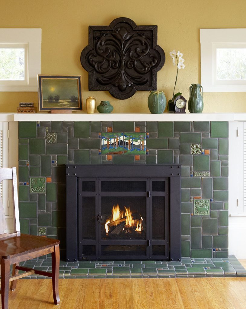 Jungle Tile Fireplace