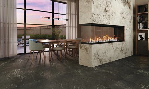 Exotic Tile Fireplace
