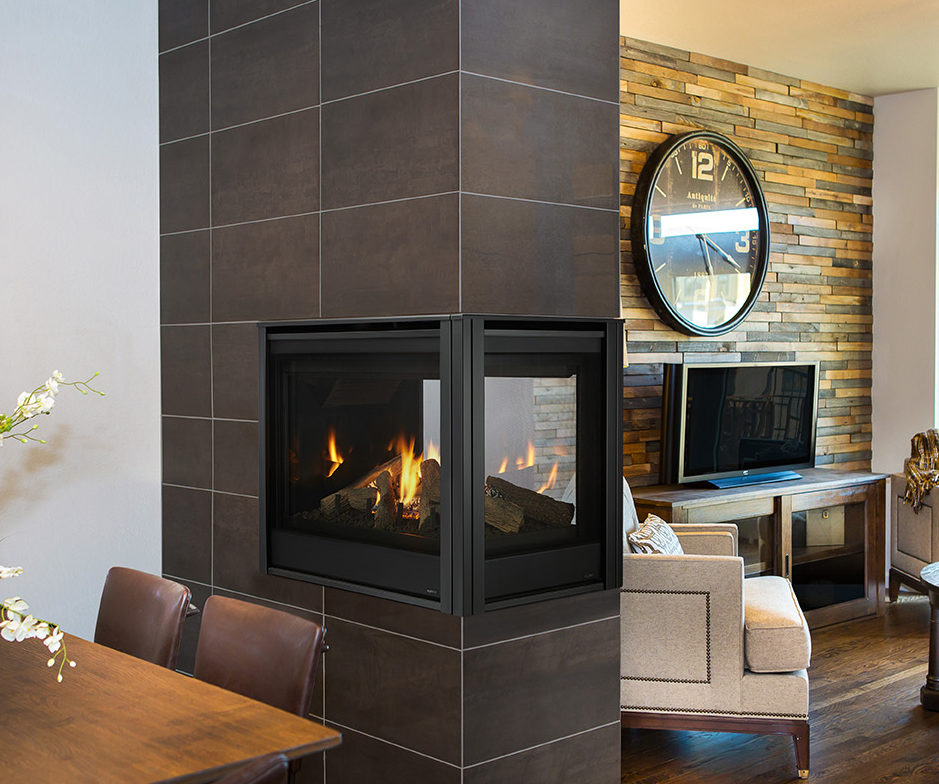 Glass Paneled Fireplace