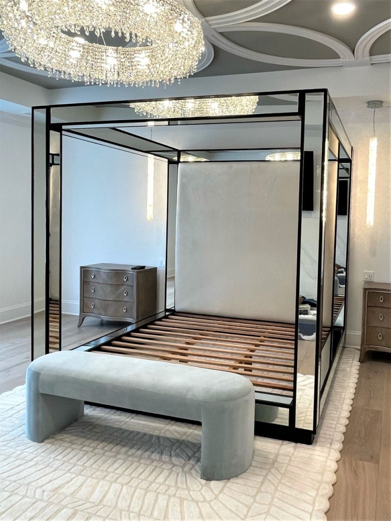 Mirrored Canopy Bed