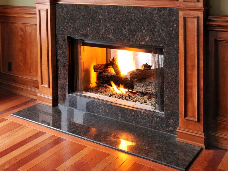 Skinny Tile and Marble Hearth