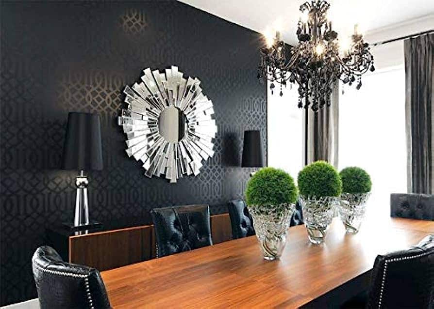 Coordinate Your Mirror with Matching Wallpaper