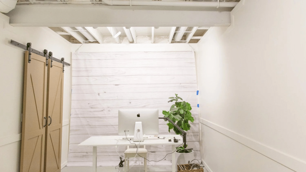 Exposed Basement Ceilings Transformed with Grey Paint