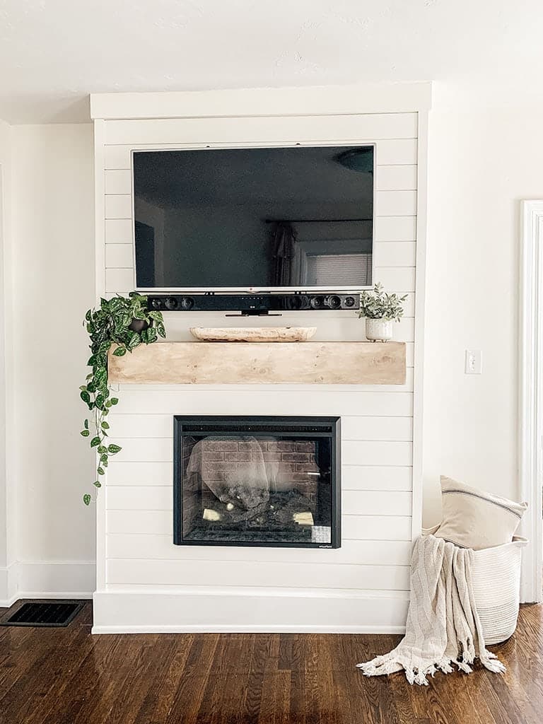 Floor-to-Ceiling Fireplace Wall with TV