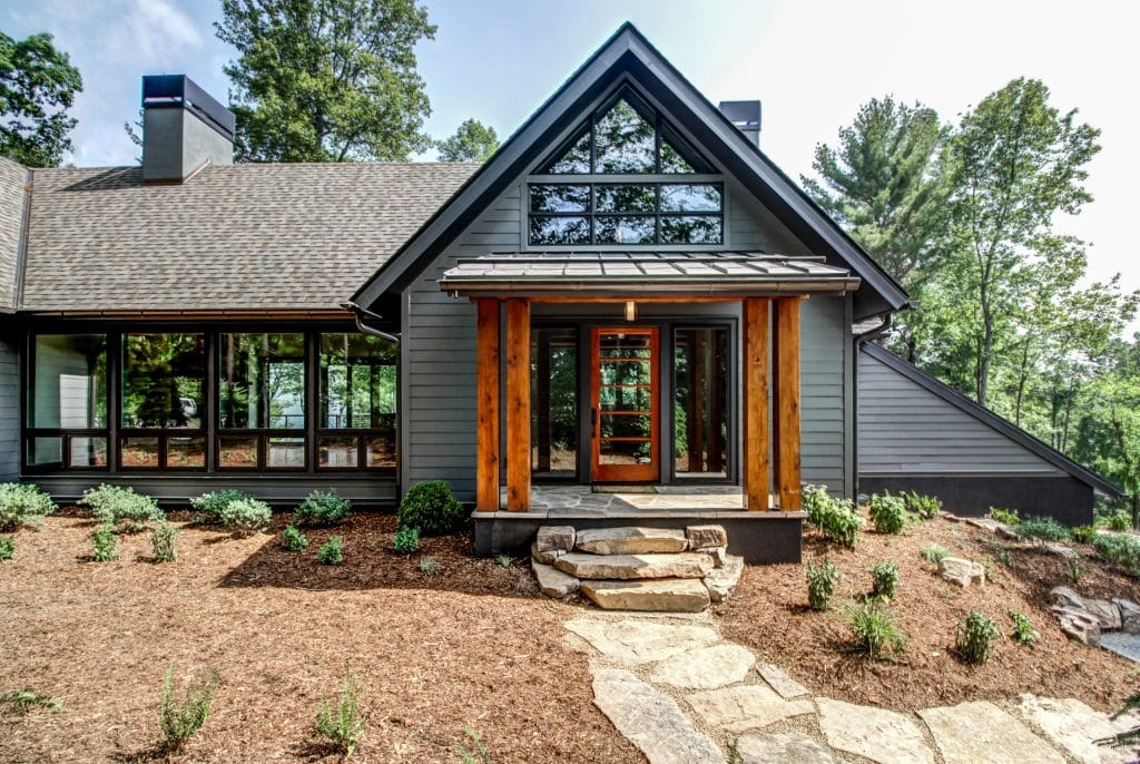 Makeover of Dark Grey House with Cedar Accents