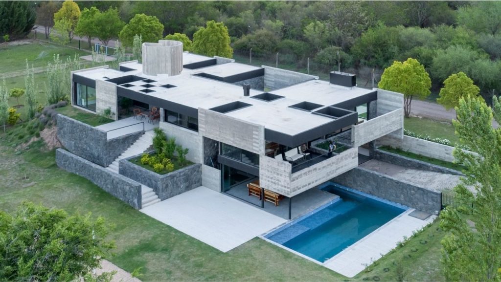 Monolithic Argentinian House Set In Stone And Concrete