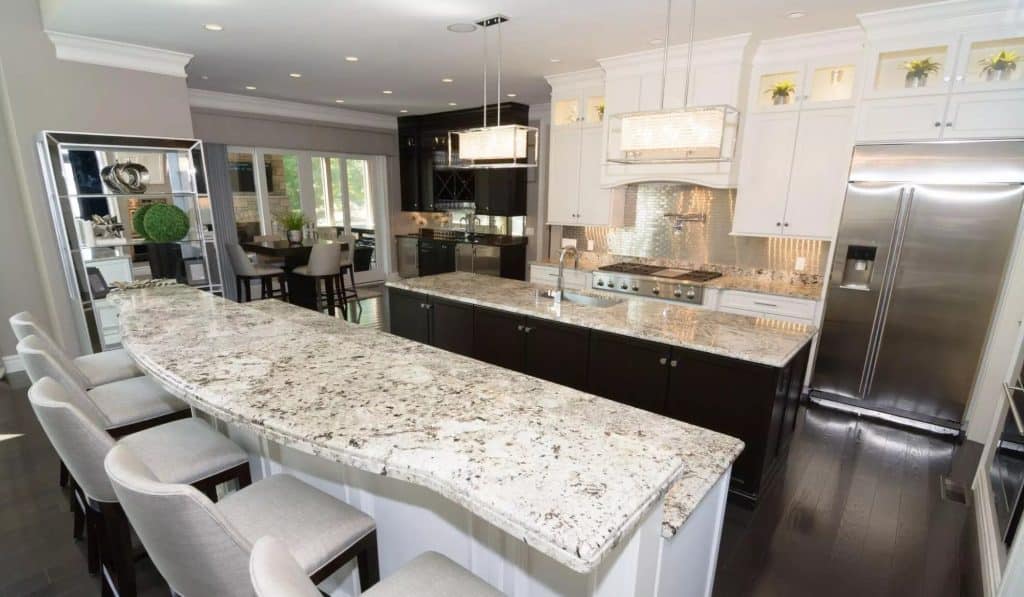 Modern White Ice Granite Kitchen