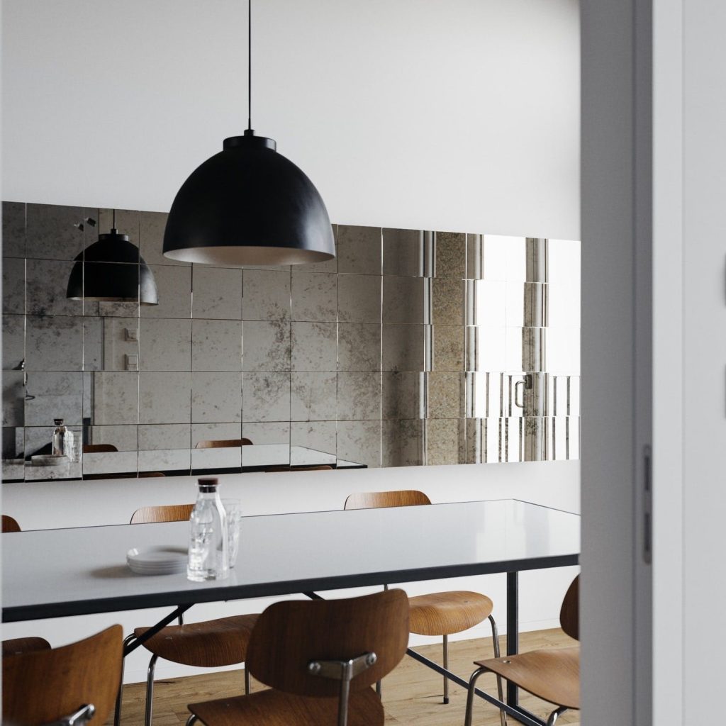 Use a panel mirror as your backsplash