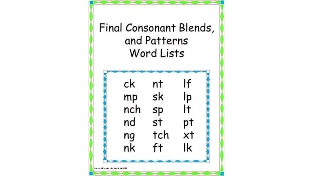 Final Consonant Blends