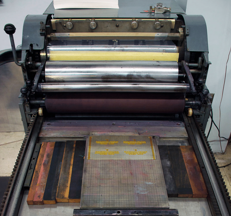 Inking Apparatus for Card Printing Presses