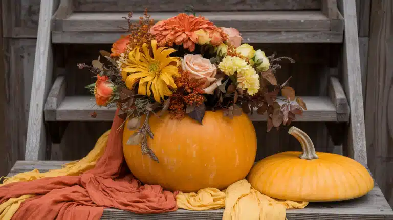 Pumpkin Floral Arrangements Made Easy for Fall