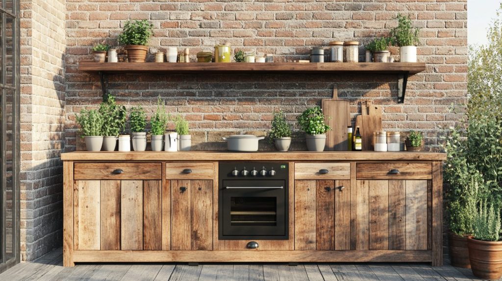 Farmhouse-Inspired Outdoor Kitchen