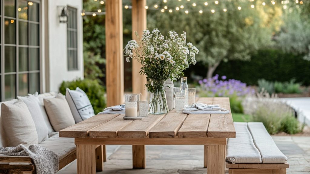 Outdoor Dining Set With Bench Seating
