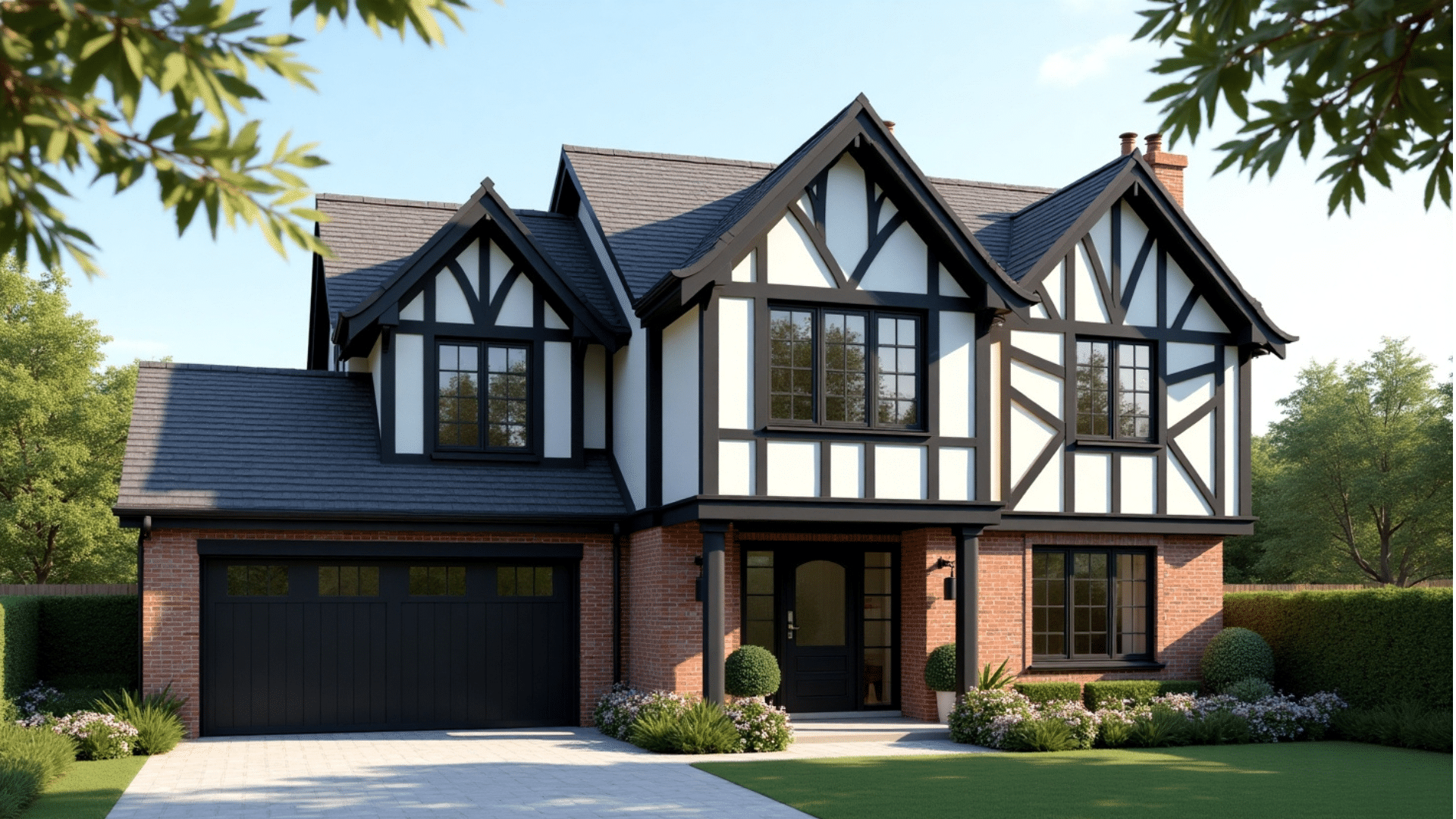 modern tudor style house