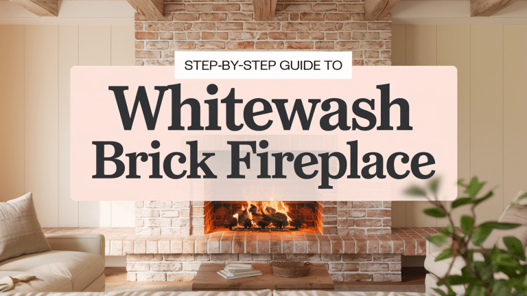 whitewash brick fireplace