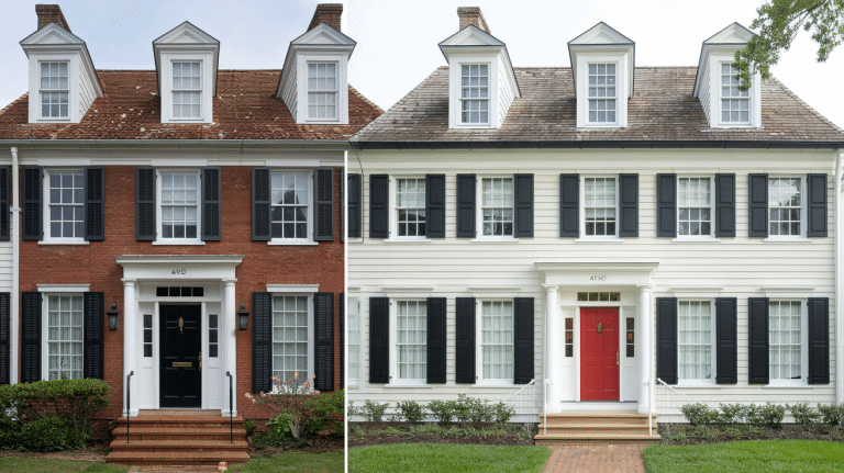 before and after updated colonial exterior