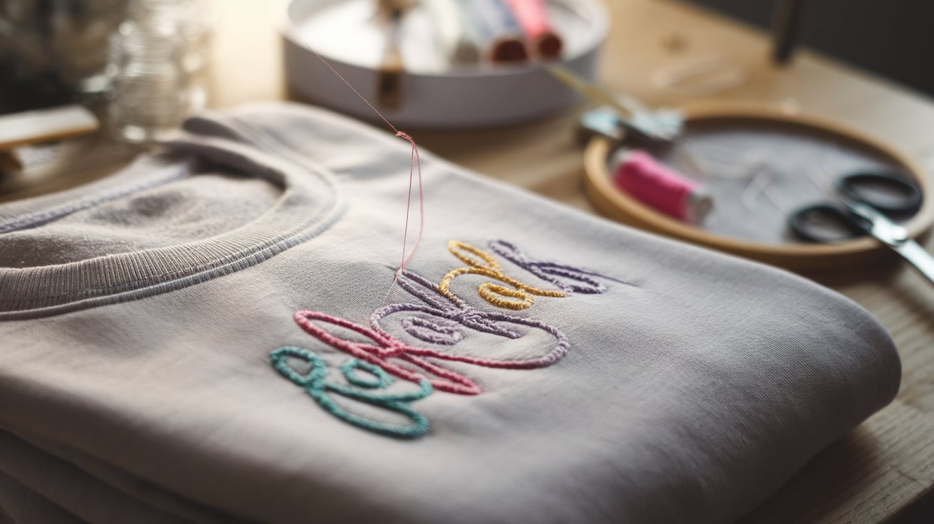 diy embroidered sweatshirt