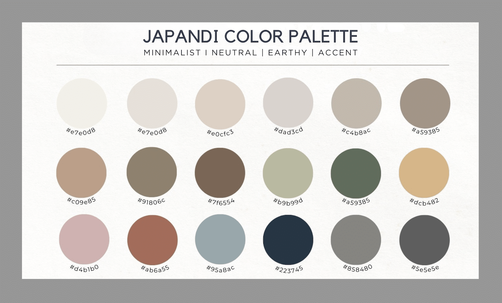 japandi color palette