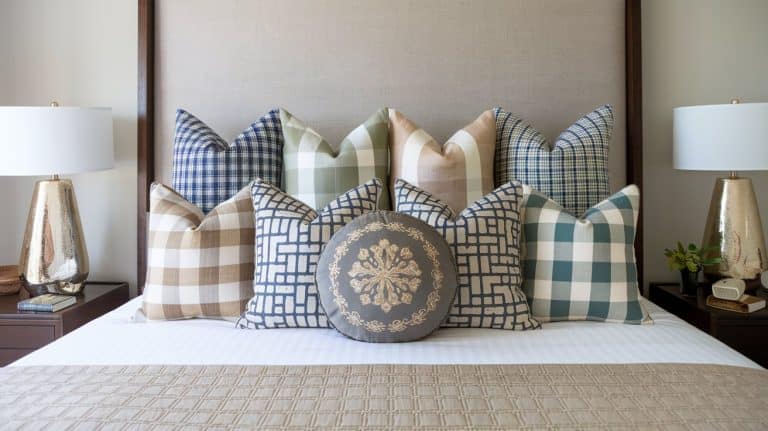 king bed pillow arrangement