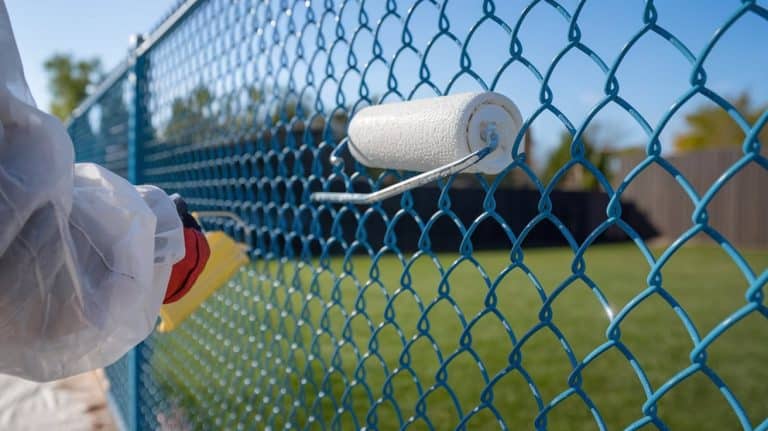 painting chain link fence