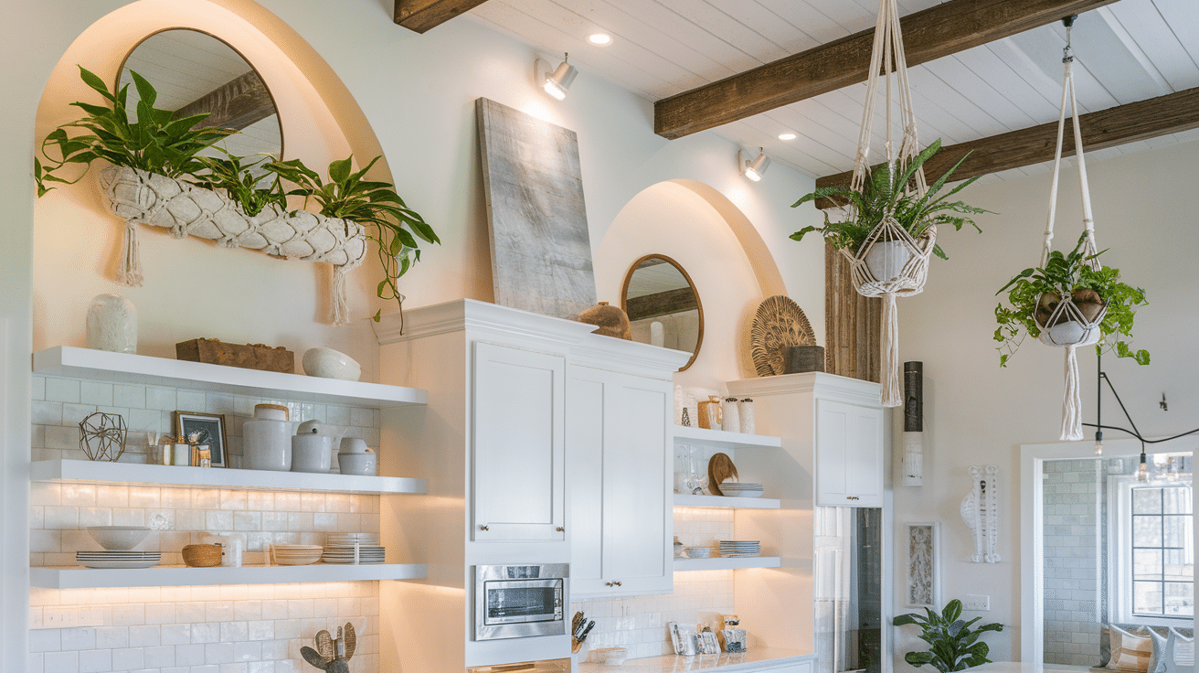 decorating above kitchen cabinets with high ceilings