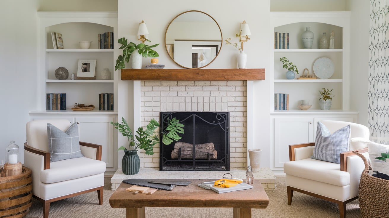 diy fireplace mantel
