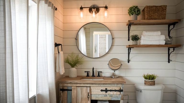 diy rustic farmhouse bathroom