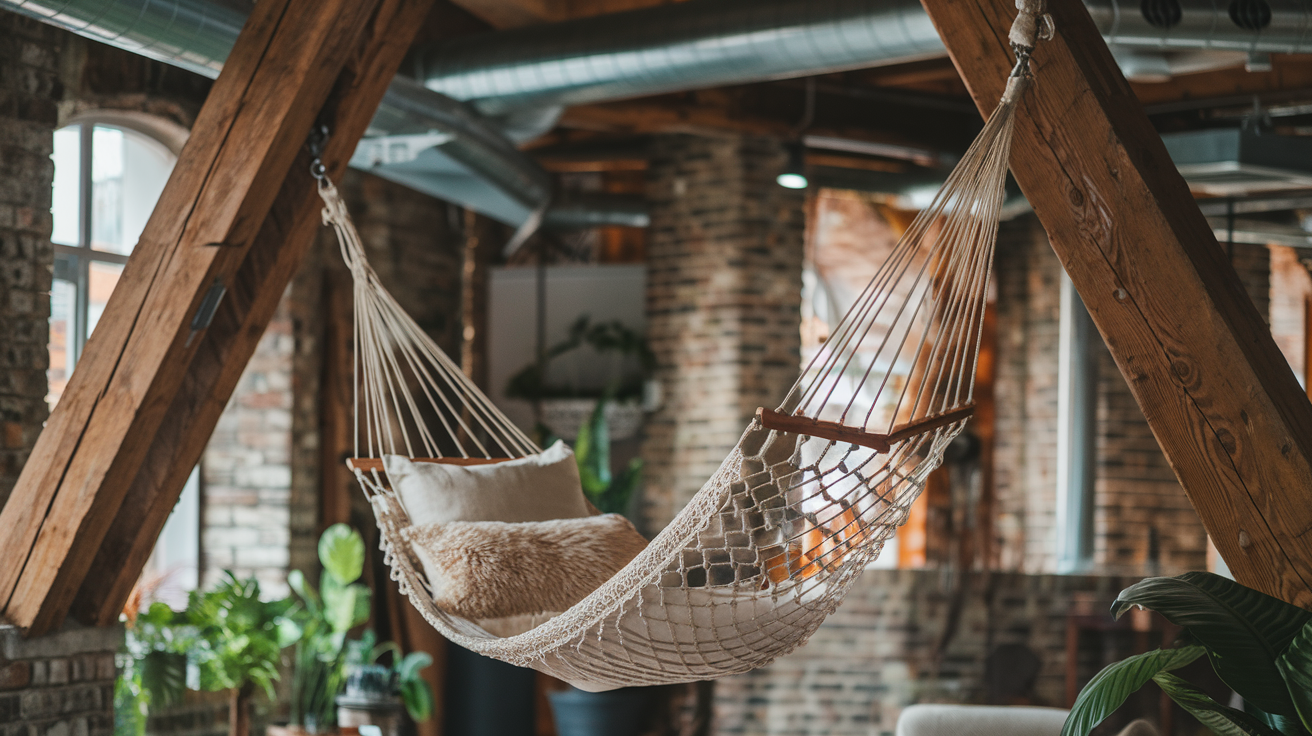 how to hang a hammock indoors
