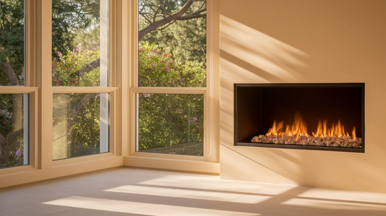 sunroom with fireplace