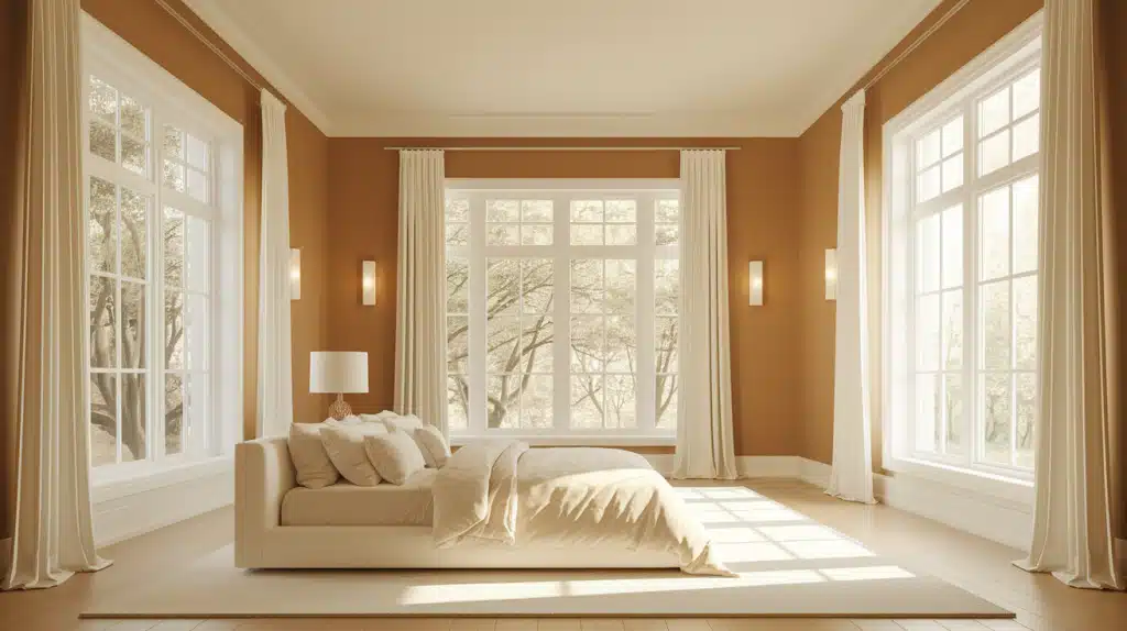 Beige Walls with White Trim for a Crisp Look