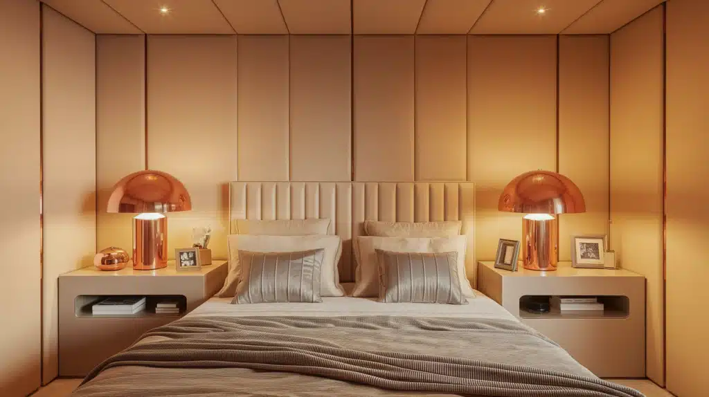 Beige and Metallic Accents for a Glamorous Touch