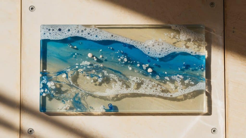 DIY Resin Art Pieces with Ocean or Marble Effects