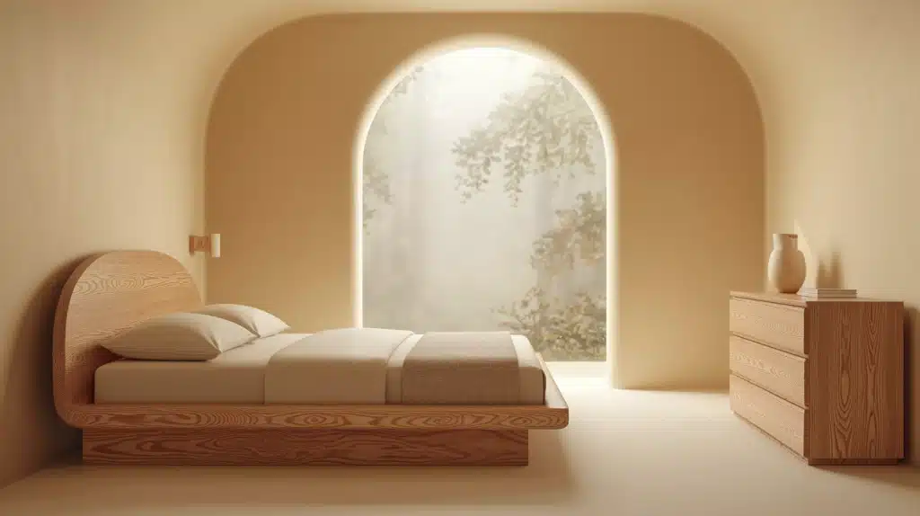 Natural Wood Furniture Paired with Beige
